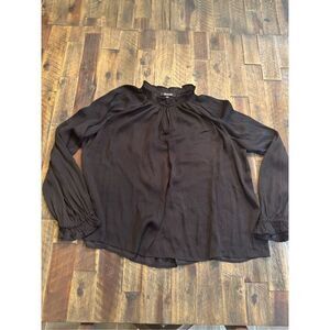 Madewell poet blouse in black size small silky